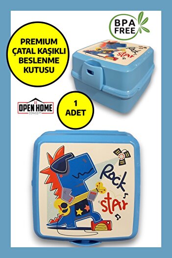 Open Home Concept Rock Star Blue Premium Lunch Box - 4 Compartments