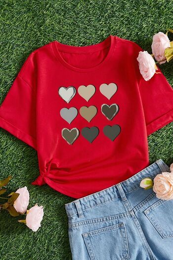 uyguntarz Kids Heart Printed Cotton T-shirt