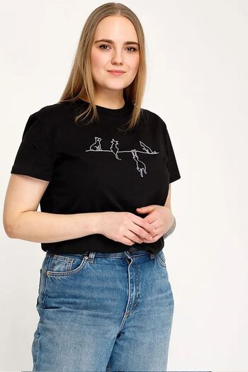 uyguntarz Μπλουζάκι Unisex Cat Printed Oversize