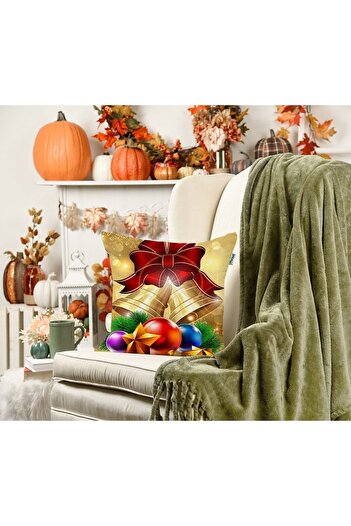 Sakallı Christmas Patterned 3D Digital Printed Throw Pillow Cover