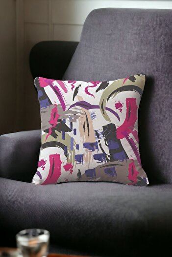 ÖZENEV 43X43 cm Velvet Throw Pillow Cover - Soft and Decorative Living Room Abstract