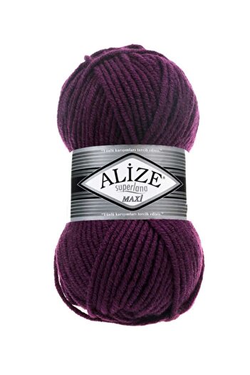 Alize 5 Pieces Superlana Maxi Plum 111 Thick Hand Knitting Thread Vest Cardigan Thread Scarf Beanie Sweater Thread