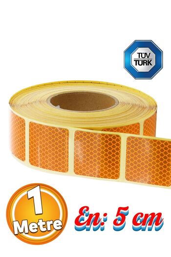 Badem10 White Tuvturk Approved - 5 Cm Reflective Phosphorescent Cut Strip Tape (1 Meter)