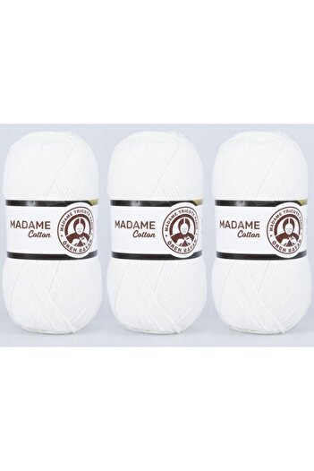 Ören Bayan Madame Cotton 100% Πλεκτό Χειροποίητο - 3 Τεμάχια Χρώμα Λευκό