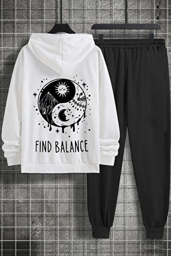 uyguntarz Σετ φόρμας Unisex Yin & Yang με στάμπα