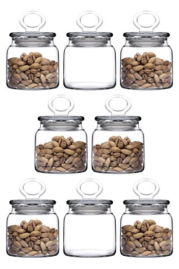 Paşabahçe Kitchen Slim Small Jar Set of 8 with Glass Lid - 575cc Fma07096 008oa