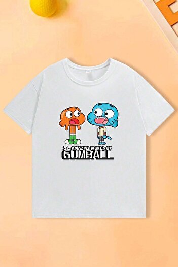 uyguntarz Baumwoll-T-Shirt mit Gumball-Aufdruck für Kinder