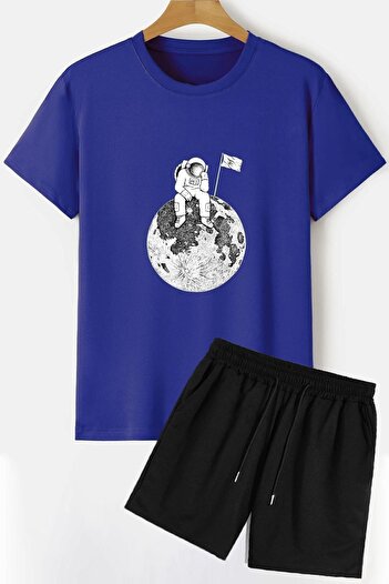 trendypassion Shorts-T-Shirt-Trainingsanzug-Set mit Weltraum-Thema