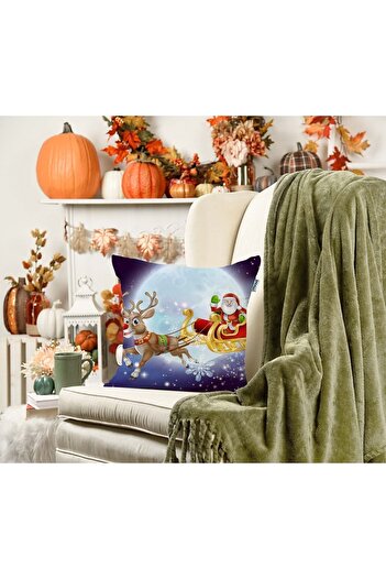 Sakallı Christmas Patterned 3D Printed Throw Pillow