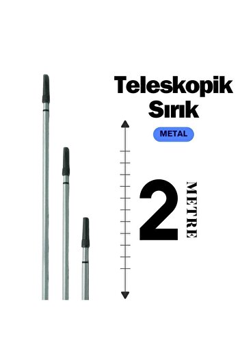MUSTAFA UYSAL YAPI MARKET 2 Meter Telescopic Extension Handle - Metal Brush and Pole