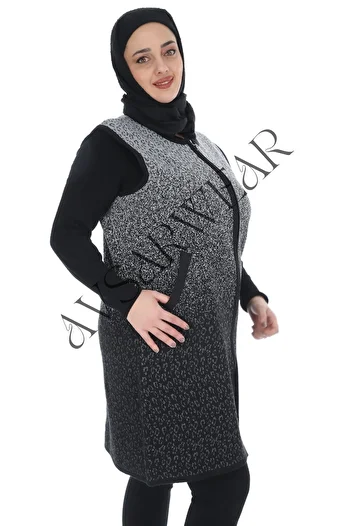 AVSARWEAR Leopard Patterned Plus Size Mother's Vest with Pockets AVS-1701234419