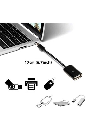 Kuvars Type C Usb Otg Kablo Veri Aktarma Kablosu 20 Cm
