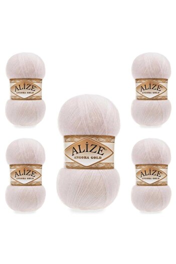 Alize حبل محبوك يدويًا من Ayzen Home Angora Gold، عبوة من 5 قطع