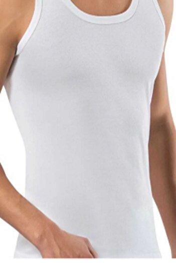 Erdem Men's White Ribbed Undershirt 100% Cotton 3 Pack