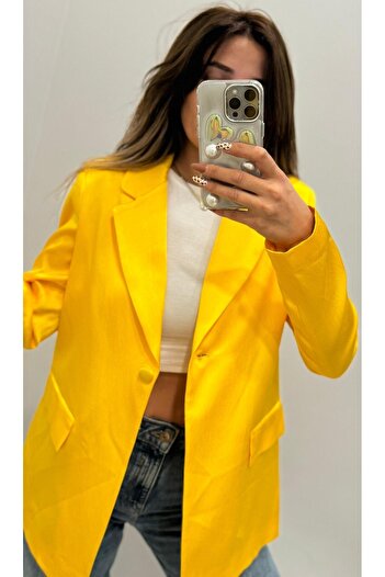 Daves Saten Kumaş Astarlı Blazer Ceket -