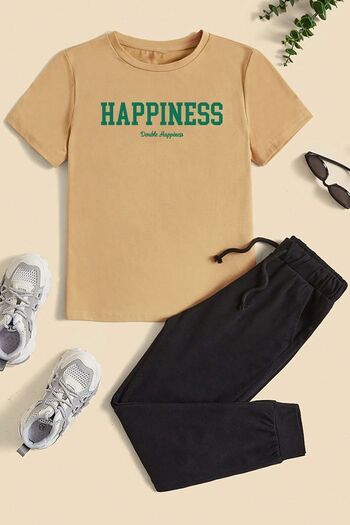 uyguntarz Kids Happines Lower - Upper Tracksuit Set