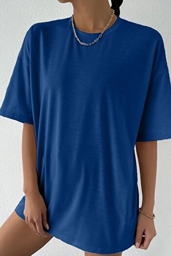 uyguntarz Unisex Sax Mavi Sırt Kelebek Baskılı T-shirt