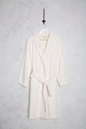 İrya Rose French Lace Women's Bathrobe Ecru