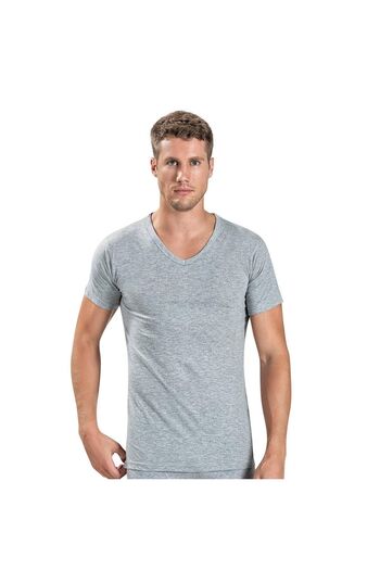 Kuryıldız Black V-Neck Half Sleeve Men's Undershirt