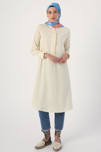 ALLDAY Ecru Ruffle Detailed Tunic