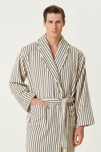 İrya Men's Bathrobe - Yarn Dyed, 100% Cotton