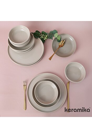 GULHANILE Moderna 12 Parça 4 Kişilik Yemek Takımı Nordic Taupe