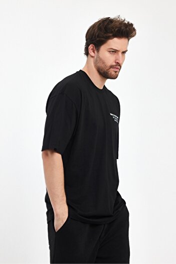 THE RULE Men's When You Are Printed Oversize 100% Cotton Loose Wide Cut Crew Neck Casual Black T-Shirt