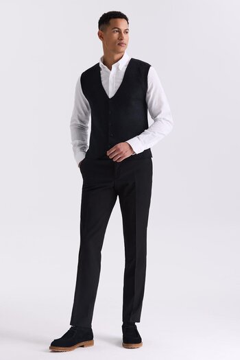 Jakamen Black Slim Fit Men's Knitwear Vest