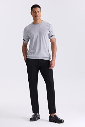 Jakamen Gray Slim Fit Crew Neck T-Shirt