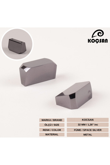 KOÇSAN Quartz Smoked 32 mm Handle Luxury Country Kitchen Furniture Cabinet Drawer Handle