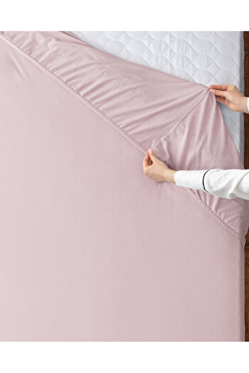 Madame Coco Light Plum Single 100% Cotton Combed Bed Sheet - Elastic