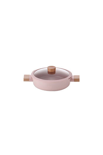 Prima Nova Pink Blossom 24cm Aluminum Cast Pot with Glass Lid