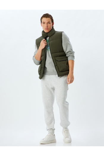Koton Zippered Pocket Cotton Blended Raised Waist Lace up Sweatpants