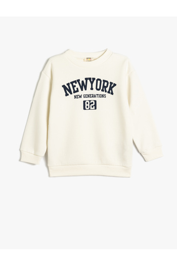 Koton Bavlněná mikina Crew Neck Blended - Slogan Printed