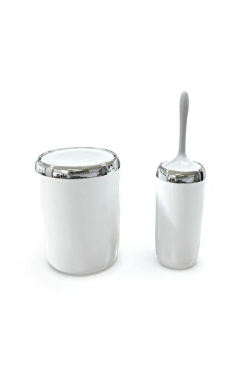 Prima Nova Set of 2 with Five Chrome Decorations White