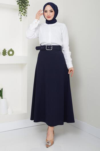 hafsamina Ζωντανή φούστα Mevlana Navy Blue HM2370