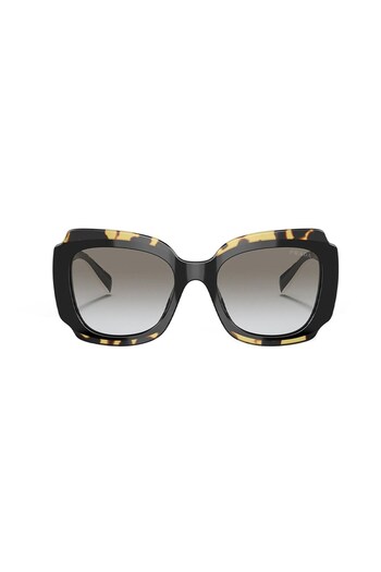 Prada Woman Irregular Sunglasses- Pr 16ys - Lense Size:52mm - Black/havana