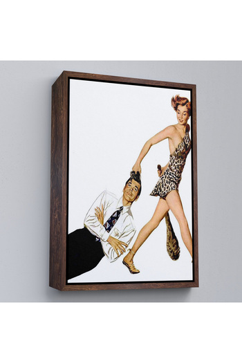 indispensablely Framed Modern Man and Woman of the Stone Age - Painting-7738