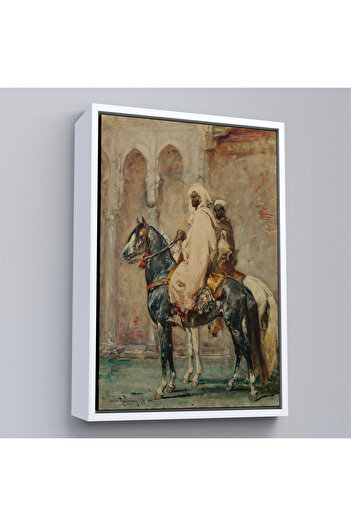 indispensablely Framed Henri Emilien Rousseau - Painting Cavaliers Arabs-8091