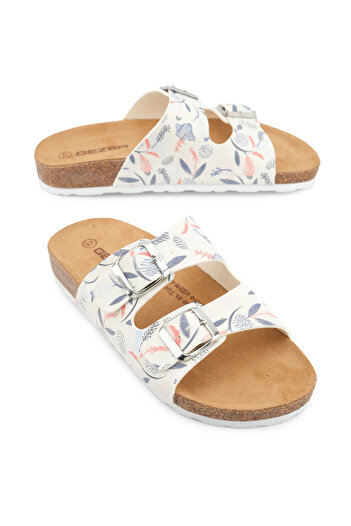 GEZER Summer Cork Sole Women's Two Buckle Adjustable Daily Slippers