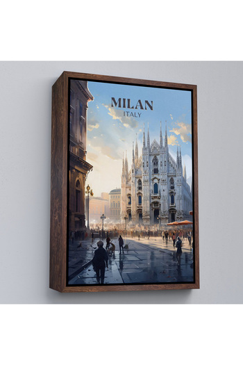 indispensablely Painting of Milan Italy with Frame-7693