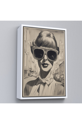 indispensablely Framed Pencil Work Look Cool Women's Painting-8067