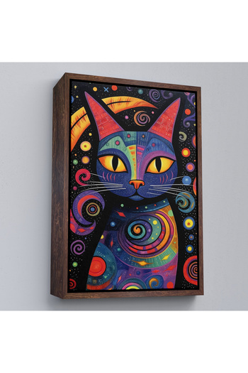indispensablely Framed Pablo Picasso Style - Abstract Colorful Cat Painting-7542