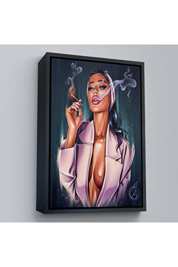 indispensablely Abstract Woman Drinking in a Frame Painting-7756