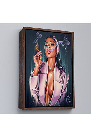 indispensablely Abstract Woman Drinking in a Frame Painting-7756