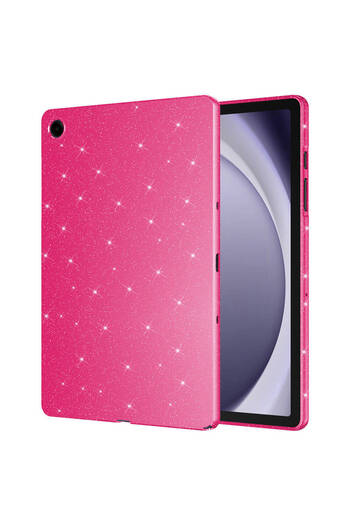 SAFA Galaxy Tab S9 Fe Silvery Glossy Look Compatible Zore Tablet Cotton Case-Pink Dark