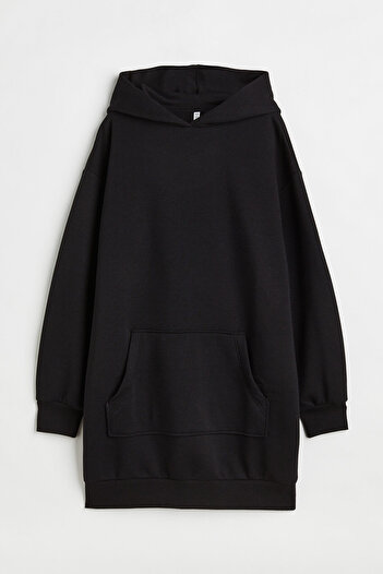 H&M Kapüşonlu Sweatshirt Elbise