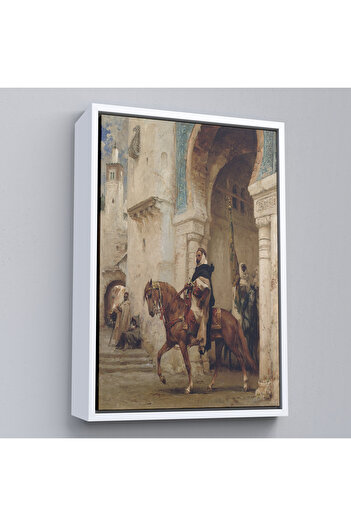 indispensablely Framed Henri Émilien Rousseau - Painting of Horseman Leaving the Palace - Horseman Leaving À Palace-7330