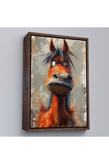 indispensablely Cute Donkey Painting with Frame-7893