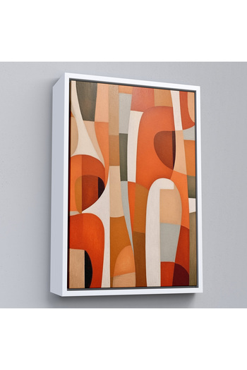 indispensablely Framed Geometric Patterned Abstract Painting-7628